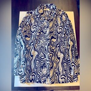 Intempo Black and White Pattern Women’s Blouse